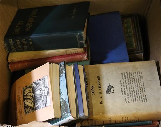 Collection of books on fishing